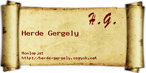 Herde Gergely névjegykártya